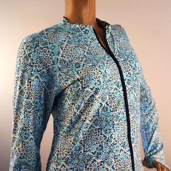 HELEN JON Sz L Beach Break Rash Guard Upf 50+ Montrose $144 Swim Shirt NWT - Picture 5 of 11
